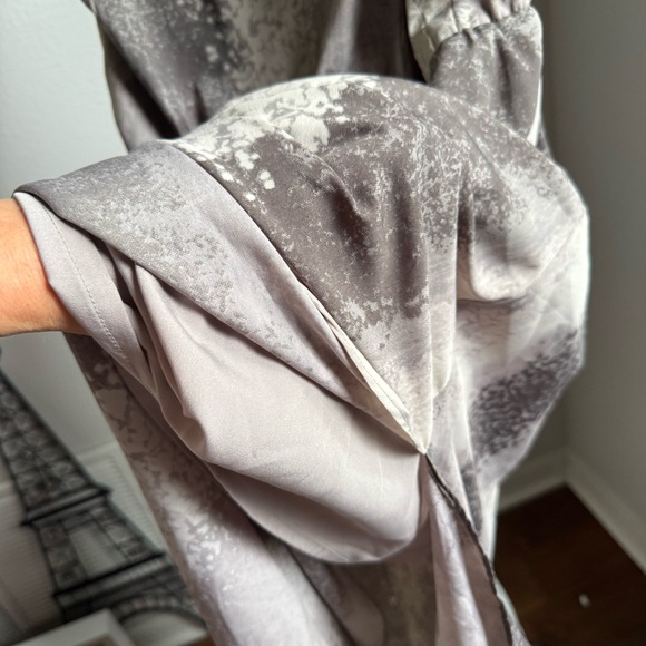 W118 by Walter Baker Anima Print Sleeveless Maxi Dress Grey/Cream Sz L - Picture 8 of 8